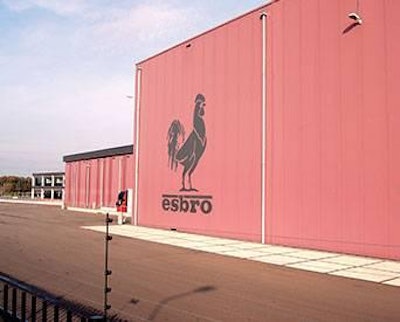Esbro’s new poultry processing plant was the first in the world to operate an evisceration line at 225 birds per minute.