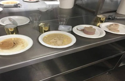 Of four cans, those mixed with plasma came out in a firm, gelatinous mass, while those mixed with wheat gluten were comparatively watery and loose. | Alyssa Conway
