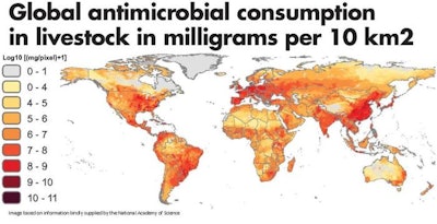 Despite efforts to reduce antibiotic use, the volume consumed globally by the pig and poultry industries is expected to rise as demand for meat grows.