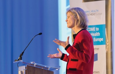 Kristin Bloink, global research and external innovation with Elanco Animal Health, said all players in animal food production need to ensure animal production is ethical, with high standards of care and responsible use of antibiotics. | Marc Schlossman Photography