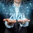 The New Concept 2020 In The Business. Businesswoman Showing 2020