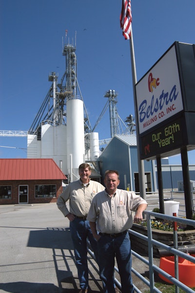 Tim Belstra (left), chairman of Belstra Milling Co., Inc., and Mark Zuchowski, special projects manager. (Photo by Steve Davidson)