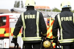 South Yorkshire Fire and Rescue Firefighter stock image