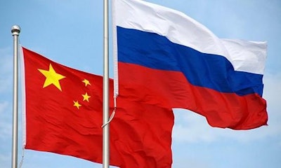 China russia flags