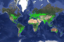 这张地图显示了我们农田分布各地rld in a nominal 30-meter resolution. This is the baseline product of the GFSAD30 Project. Photo by: United States Geological Survey