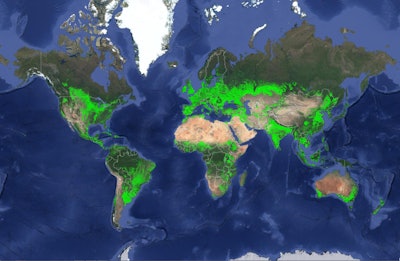 This map shows cropland distribution across the world in a nominal 30-meter resolution. This is the baseline product of the GFSAD30 Project. Photo by: United States Geological Survey