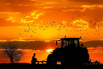 Farmer sunset