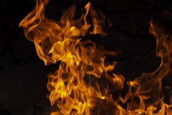 Moving vibrant fire black background 23 2148253436