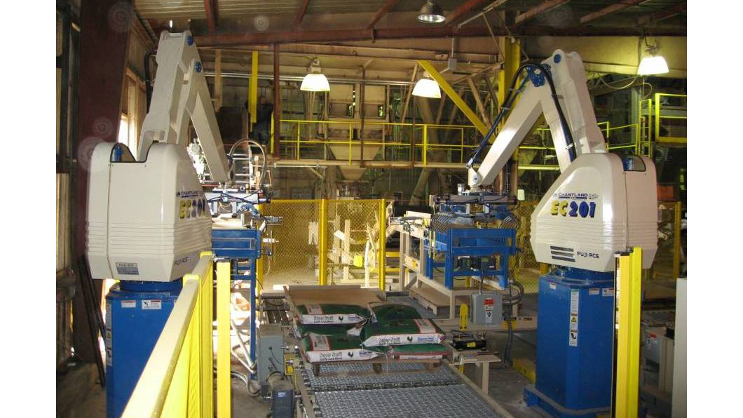Kaufman Engineered Systems K6 Full Tier Case and Open Tray Palletizer -  Automated End of Line Manufacturer