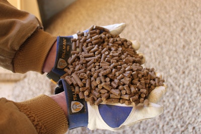 Feed pellets in hand 2