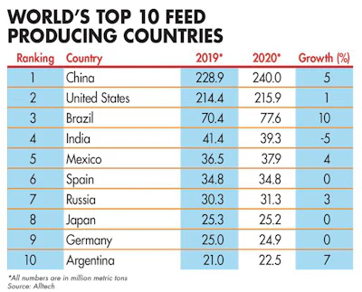 2020 Top 10 Feed Producing Countries