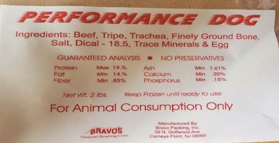 Bravos recalled pet food march 2021
