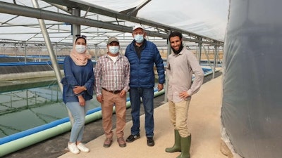 Mustapha El Youssoufi and staff from COPAG in Morocco work on a new shrimp operation. Photo: USGC