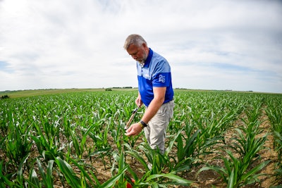 CVA Agronomist Scott Staum demonstrates how to take a soil sample. Photo: Central Valley Ag