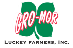 Luckey Farmers Inc LOGO Gromor Leaf with text moved 300x199