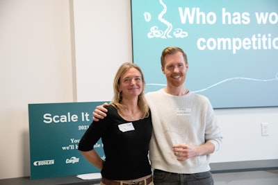 Nowadays CEO and co-founder Max Elder with Julie Mann, chief innovation officer, PURIS Holdings