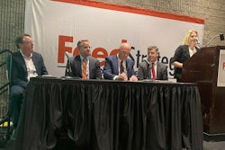(L-R) Aidan Connally with AgriTech, Peter Ensch with WEM Automation, Loren Field with Younglove Construction, Scott Anderson with CPM, and Elise Schafer with Feed & Grain