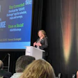 Barbara Grove, GEAPS president of the International Board of Directors, begins the awards ceremony. Photo: Lisa Cleaver