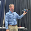 Austin Carpenter talked about new drone technology available to the grain industry. Photo: Lisa Cleaver