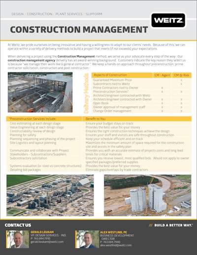 Construction Management One Sheet