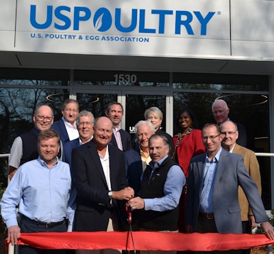 USPOULTRY executive committee and Foundation board members celebrate the opening of 'The Coop Group' in Tucker, GA. PHOTO: USPOULTRY