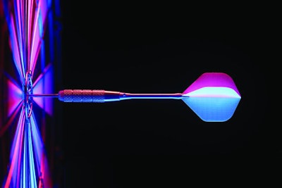 Bullseye dart in red-blue color. The concept of hitting the target