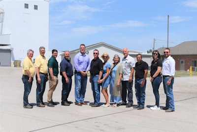 From left to right: Kevin Halstead, VP of Engineering for GPC; Ron Zitzow, Sr. VP of Operations for GPC; Jack Herrington, Operations Manager for GPC; John Thorpe, President and Chief Operating Officer of KENT Corporation; Jason Gregory, Director, New Product Commercialization for GPC; Gage Kent, Chairman and CEO of KENT Corporation and his wife Geri Kent. Kathy Lange and husband Paul Lange, owner of NPI; Jerry Lange, owner of NPI; and Dani Kent and husband Jimmy Kent, Sr. VP of Sales for GPC.