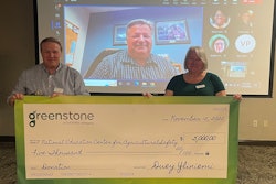 Greenstone General Manager, Duey Yliniemi, and Jenifer Archer, Professional Services Analyst virtually present the donation to Dan Neenan, Director of NECAS.. Photo courtesy of Greenstone Systems.