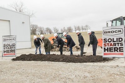 Leaders from Brock Grain Systems and Dean Snyder Construction commemorated the groundbreaking of the 20,000 sq. ft. expansion of the Brock LeMar manufacturing facility. Photo courtesy of Brock