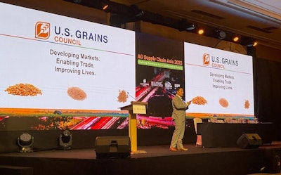 At this year's Ag Supply Chain Asia conference in Jakarta, Indonesia, Carlos Suarez, U.S. Grains Council manager of sustainability, policy and innovation (pictured), introduced the Council's climate-focused programs.