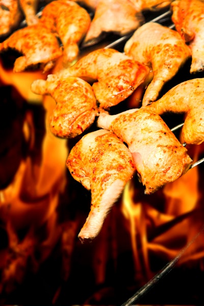 Chicken Leg Thigh Over Fire