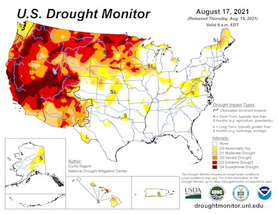 Drough Monitor August19 2021