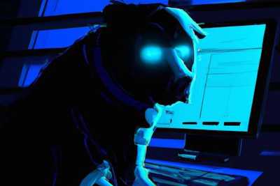 Dall·e 2023 05 18 13 42 20 Cyberpunk Art Of Dog Using Computer