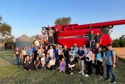 A delegation from China visited the farm of Kim and Adam Baldwin in McPherson, Kansas.