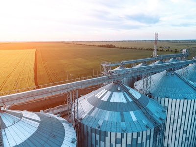 Up Close Grain Elevator With Field Panophotograph Bigstock