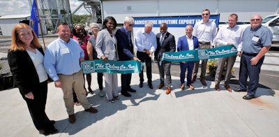 Federal, state and local officials joined DeLong Co. representatives to celebrate the grand opening of DeLong's Agricultural Maritime Export Facility located at Port Milwaukee.
