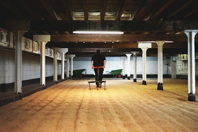 Malting floor at Crisp Malt facility in the UK.