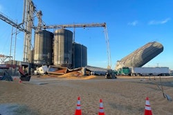 Tynan Texas Grain Elevators Collapse Photo Via City Of Beeville Texas Facebook