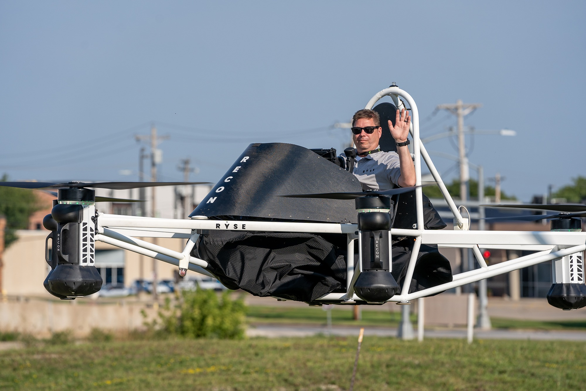 Farmers attending Landus' Innovation Connector learned about new ag tech, like cockpit-piloted sprayer drones.