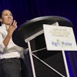 Rep. Charice Davids, R-Kansas, speaks at the Ag Outlook Forum on September 25.