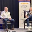 (From left) Kevin Clausen, principal of John Stewart and Associates, and moderator Mike Hogan, CGB Enterprises Inc.’s corporate origination manager.