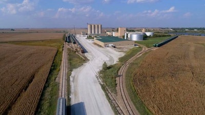 An aerial view shows the current Incobrasa facility in Gilman, Illinois.