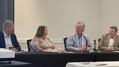 From left: Johnny Wheat, president, 4B Components, Ltd.; Alicia Sweet-Hupp, president & CEO, Sweet Mfg. Co.; Terry Medemblik, president, WALINGA USA, Inc.; Dave Carney, area sales manager, Bühler