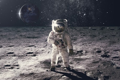 Astronaut On First Moon Landing