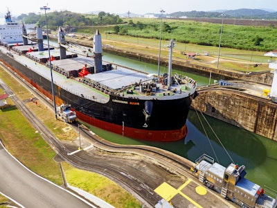 Panama Ship In Canal Pixabay