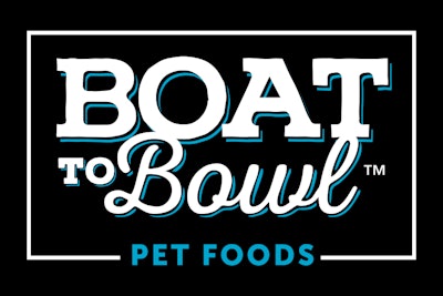 Boat To Bowl Logo Pet Foods Blue On Black