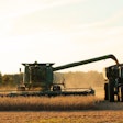 Soybean Harvest Combine Truck Loading