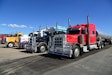 Semi Trucks Parked In Row