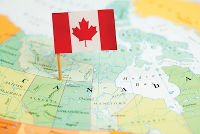 Canadian Map And Flag