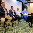 BAADER Poultry USA CEO Oliver Hahn, Marel Inc. regional sales director Jay Russel and SEE North America executive director of bags and case-ready product marketing Shawn Harris during a panel discussion at the 2024 Chicken Marketing Summit